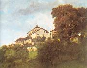 Courbet, Gustave The Houses of the Chateau D Ornans oil painting artist